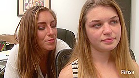 Blonde Babe Helps Her Little Stepsister To Cum On Daddy’s Office