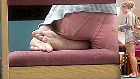 Candid Soles & Feet in the Library