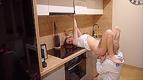 Housewife In The Kitchen Licking To Orgasm