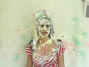 Naughty Nurse Pie in the Face Splosh Fetish