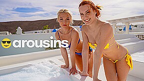 Scissoring and Pussy Licking in the Jacuzzi with Charlie Red and Lovita Fate for Arousins