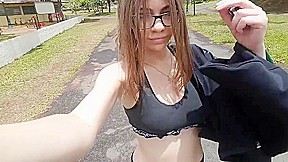 College Girl Flashing And Masturbating In A Park