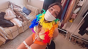 Latina Bound Tight And Gagged With Different Gags