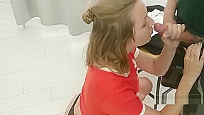 SHOPPING ENDED WITH RISKY BLOWJOB IN FITTING ROOM